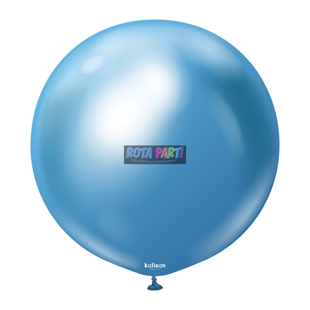 36'' Krom Mirror Mavi Balon 2'Li (90 Cm)